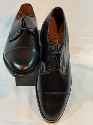 Allen Edmonds Riverside Cap Toe Derby Black Leather Men's 11 D Made in USA NEW