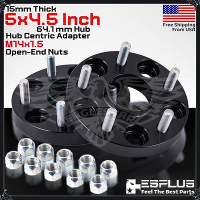 2x 15mm 5x4.5'' 64.1 Hub Centric Adapter Spacer Fit Tesla 2017-Latest Model 3/Y
