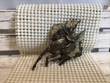 J J JONETTE JEWELRY LARGE PEGASUS GLITTERY BRONZE PIN VINTAGE, FLYING HORSE.