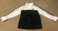 Adidas Color Block Track Jacket Full Zip Black White Size 4T Kids Excellent 