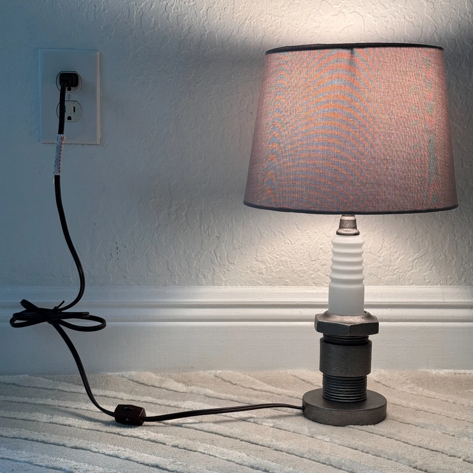 Abajur de mesa vela de ignição cinza sombra industrial steampunk luz cabeceira decoração 17"" - Imagem 3 de 4