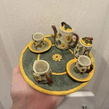 Vintage Mini Sunflower Tea Set