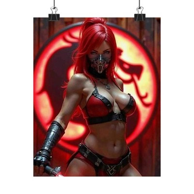Skarlet Mortal Kombat Matte Vertical Poster | MK Art | Fantasy Pin-Up Poster