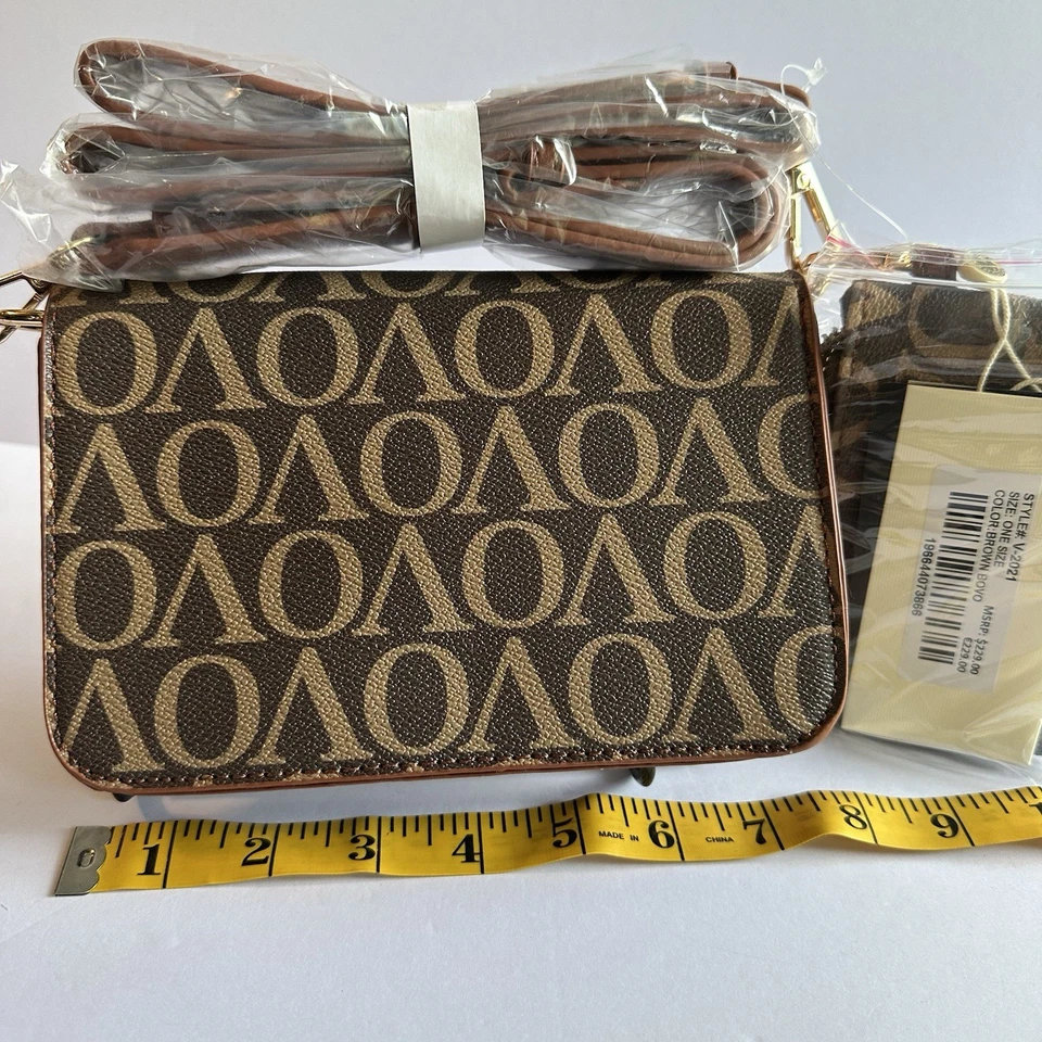 Nuevo con etiquetas Bolso Bandolera Pequeño Valentino Orlandi Monograma Marrón y Tostado con Cartera Bolsa Foto 2 de 4