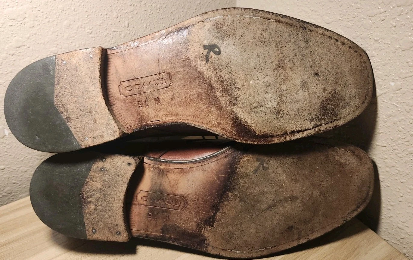 Abito Oxford Coach pelle marrone punta spaccata stringato J 403 uomo taglia US 9 5M Italia