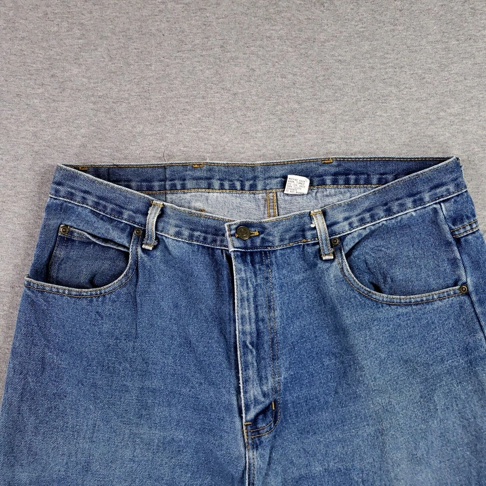 Open Trails 40x30 Blue Jeans Vintage Retro 90s Tapered Leg Stone Wash - Image 3 of 4