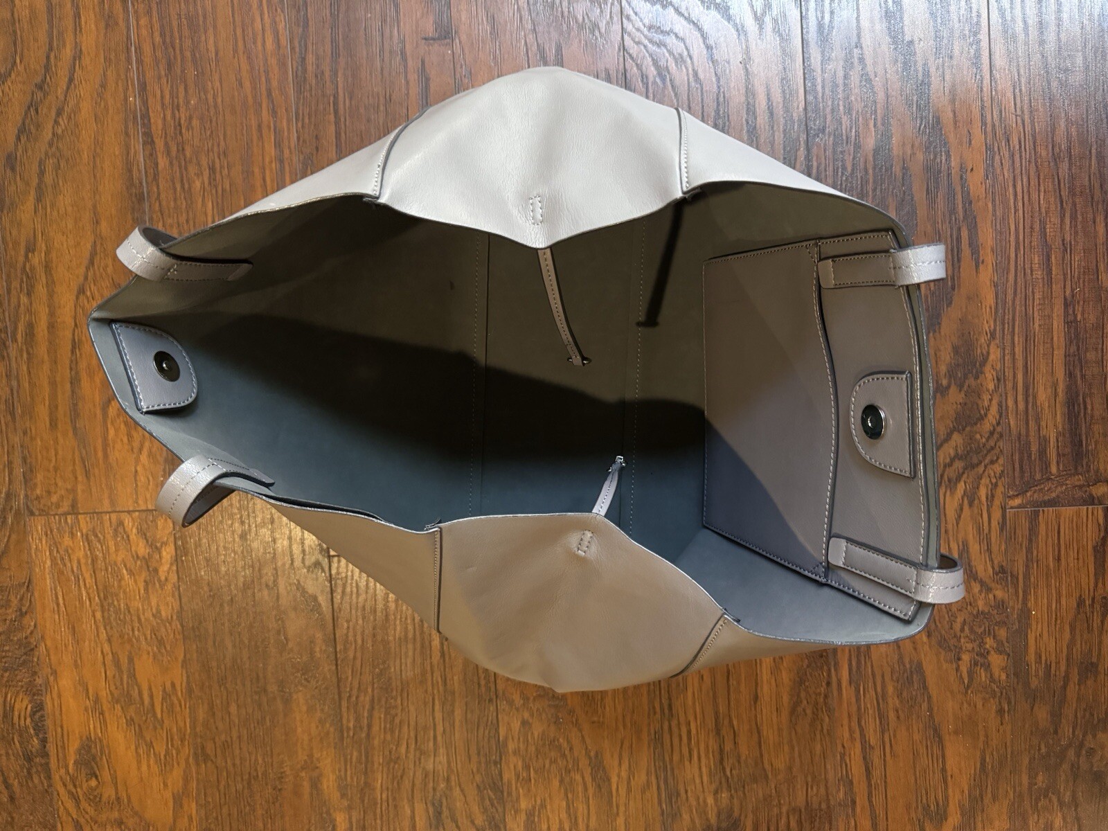 Banana Republic Larkin Leather Tote Bag Large Purse In Grey