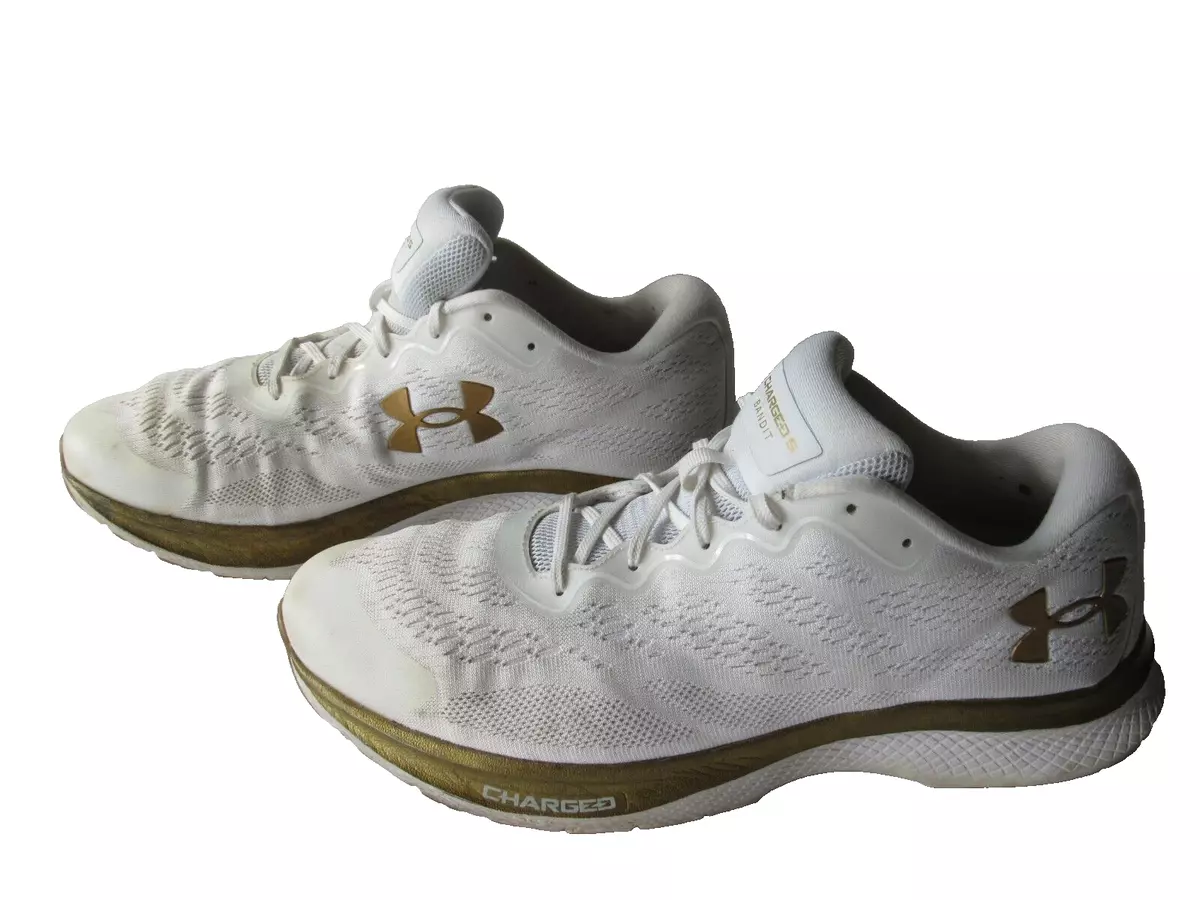White and gold under armour shoes deals