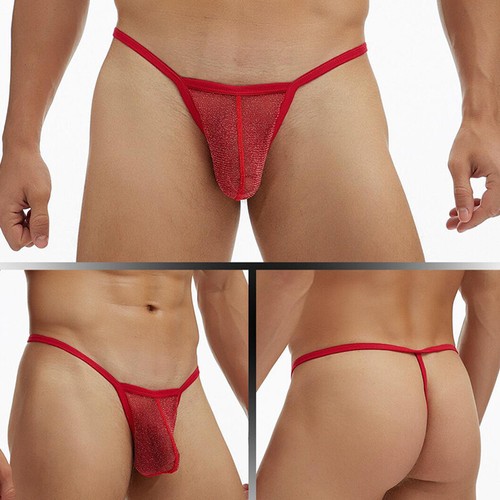 Herren Gay Sexy durchsichtige Netz Tangas niedrig tailliert Gstring Beutel Unterwäsche T-Back - Bild 36 von 38