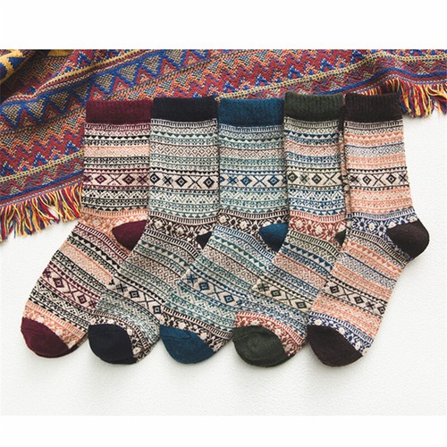 Mens Women Wool Merino Crew Warm Thermal Lambs Heavy Boots Winter Socks 5 Pairs - Picture 11 of 11