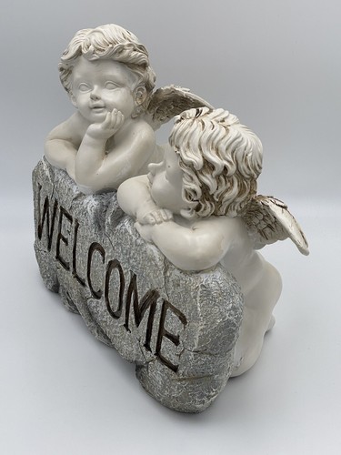 Garden Ornament - Welcome Statue - Cherub Twins - Picture 6 of 9