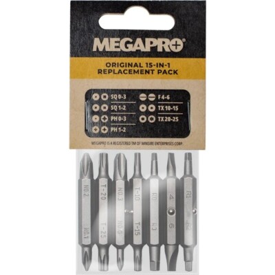 Tournevis Multi-bits Megapro MegaLok - Quick Connect 1/4" - Avec Embouts Torx, Carrés, Etc. - Garantie à Vie