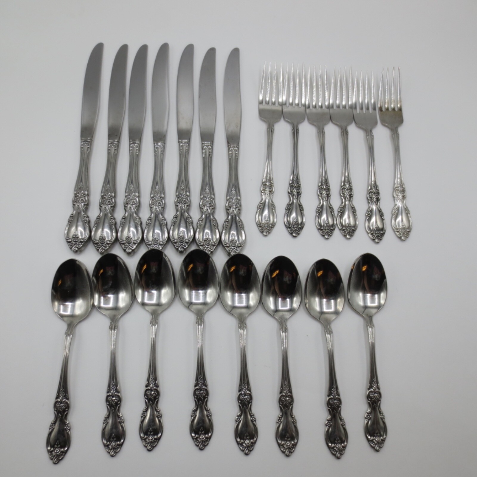 Oneida Community Stainless Louisiana Pattern Flatware 21 Piece Set eBay