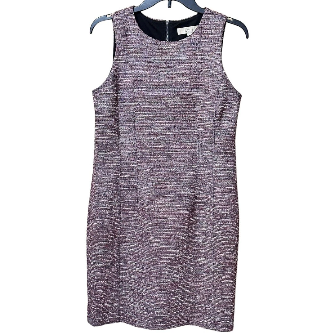 LOFT Ann Taylor Tweed Sleeveless Knit Shift Dress Work Womens Size 10 Petite