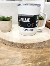 CamelBak Horizon 12 oz Camp Mug WHITE Insulated Stainless Steel Tri-Mode Lid CAP