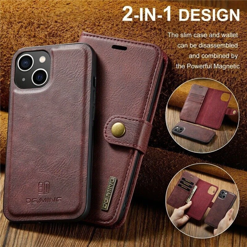 Luxury Leather Card Wallet Cover Case For 16 15 14 13 12 11 Pro Max XR 7 8 SE - Image 3 of 4