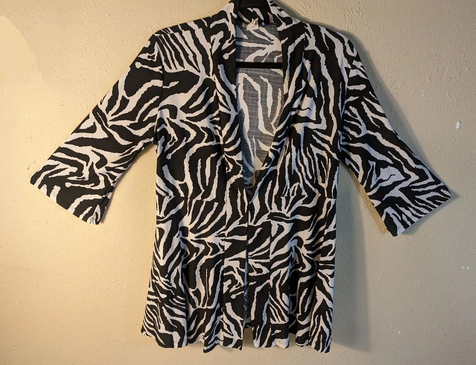 CARIBE EUA M PRETO/BRANCO Estampa Zebra 2 Gancho Médio/Olho Esticado Fluxo Cobertura - Imagem 2 de 4