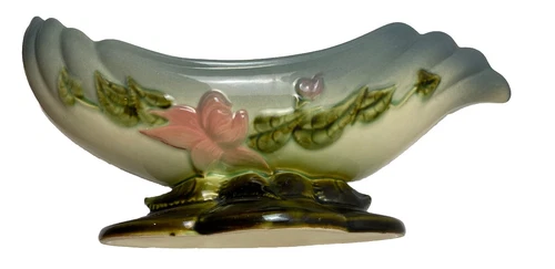 Hull Pottery Glossy Woodland pattern 14 1/4" Console Bowl W 29 Vintage USA