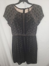 BCBG Paris Black Lace Short Sleeve Dress Sz 4