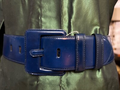 Ralph Lauren buckle blue Italian leather belt Ralph Lauren Collection RL Concho Belt | Neiman Marcus main image 3