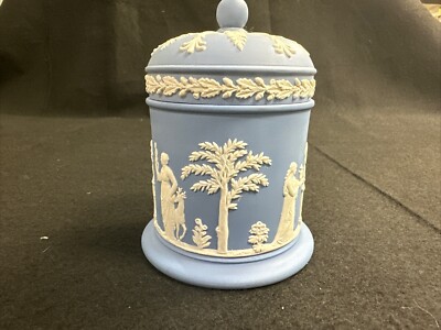 Wedgwood Jasperware Lavender Blue Cigarette Box Jar
