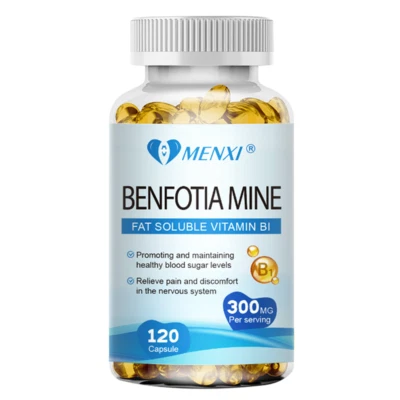 MENXI Benfotiamine 120 Capsules 300mg Fat Soluble Thiamine Vit B1 NON-GMO,Gluten Free