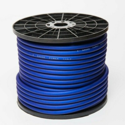 5 METER CCA 4 STÄRKE BLAU STROMKABEL KUPFERPLATTIERT ALUMINIUM 4 AWG INKL. ADERENDHÜLSEN
