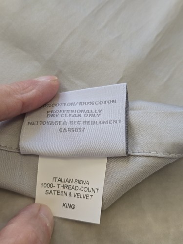 RH Italian Siena 1000-Thread Count Sateen & Velvet King Sham Restoration Hardwar - Picture 8 of 8