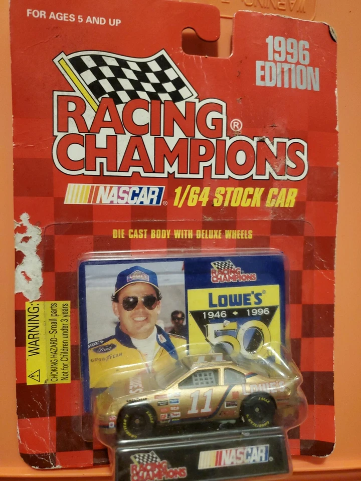1996 Racing Champions 1:64 #11 Brett Bodine Lowe's Anniversary Gold Ford New Foto 2 de 4