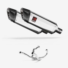 Lextek SP4 Polished Stainless Steel Exhaust System 300mm for SUZUKI SV1000 03-07