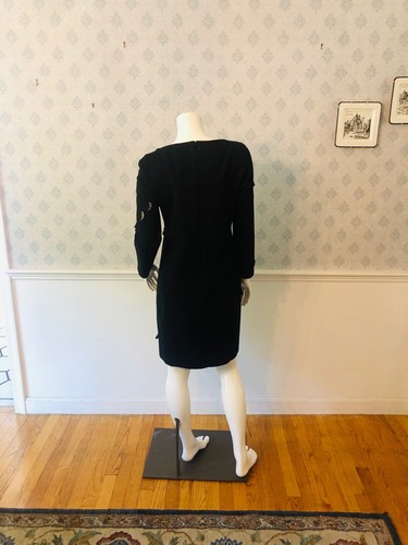 AKRIS Punto Black Long Sleeve Scalloped Detailed Women's Dress Size 8 - Picture 7 of 12