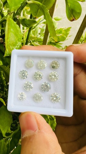 5 Pcs Salt And Paper 5 ct Lab-Grown Polished Moissanite Round Cut Diamondss - Picture 18 of 19