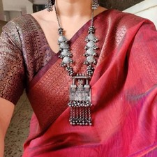 Lange oxidierte Halskette für