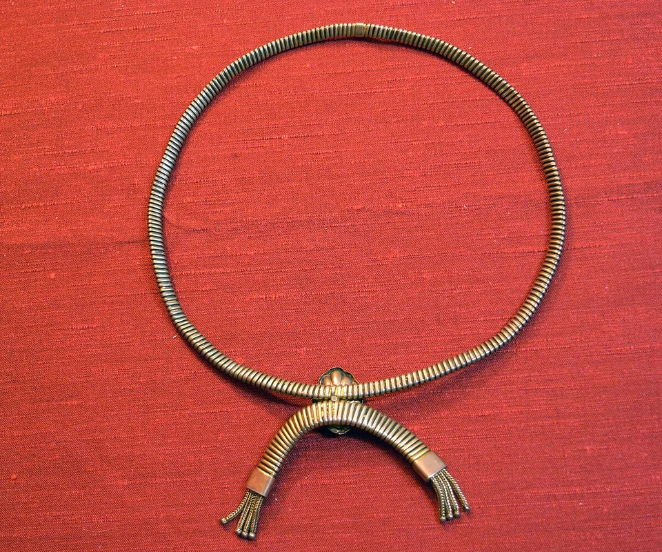 Gioielli d'epoca - Collana girocollo ART DECÒ in argento e oro - anni '20/'30 - Immagine 4 di 4