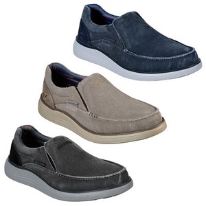 canvas skechers slip on mens