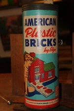 Vintage EMPTY Can American Plastic Bricks Elgo