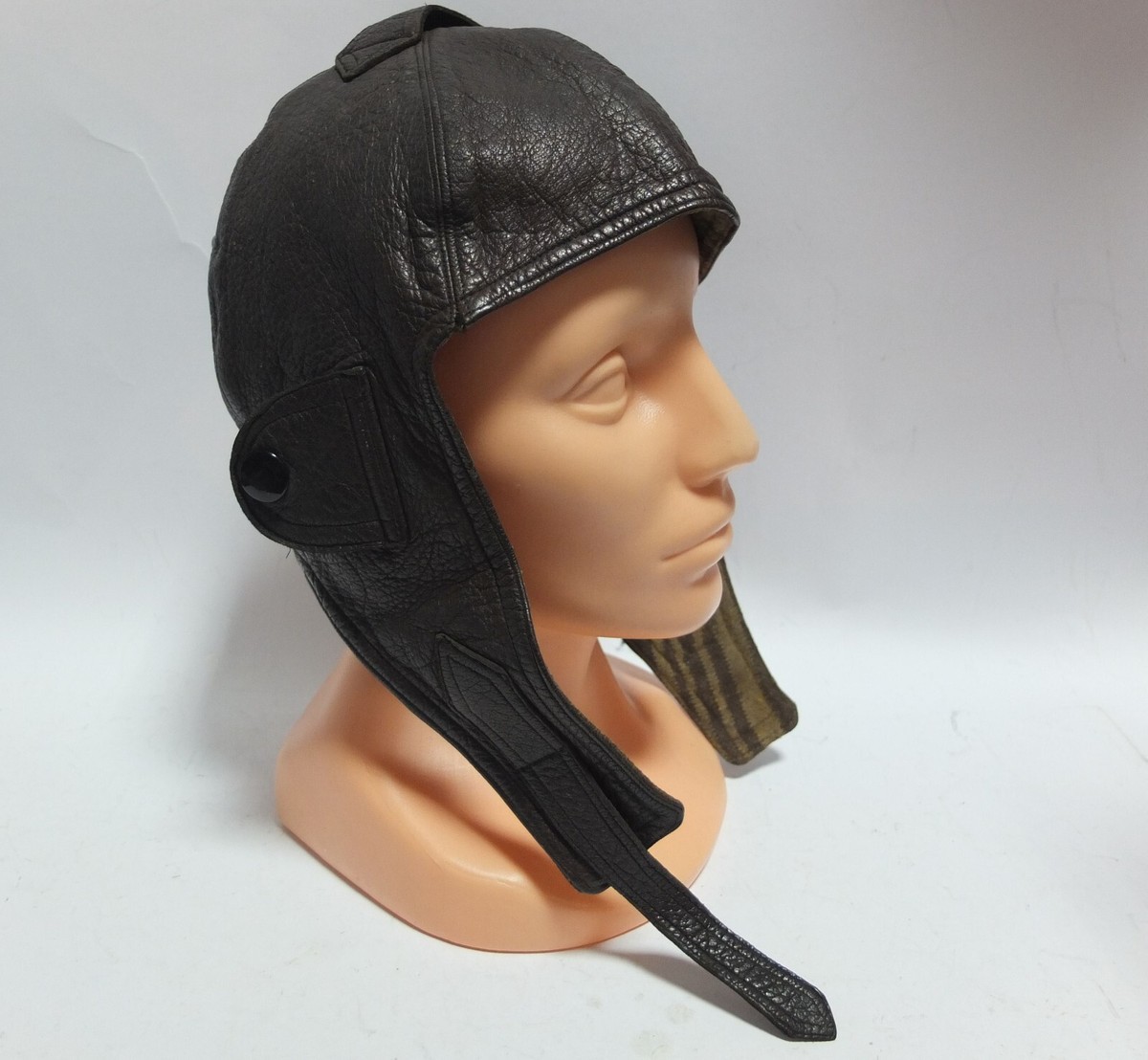 GERMAN WW2 LUFTWAFFE PILOT LEATHER HAT CAP HELMET PRYM FLIGHT PILOTS HAT