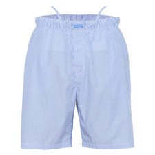 Ritzy Men's Sleep Short Pajama 100 Cotton Plaid Woven Comfortsoft- B W Stripes