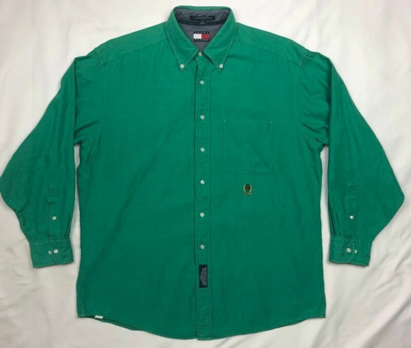 Vtg Tommy Hilfiger Crest Mens Jade L/S Button Down Dress Shirt Sz 16 B3 | eBay Vtg Tommy Hilfiger Crest Mens Jade L/S Button Down Dress Shirt Sz 16 B3 | eBay