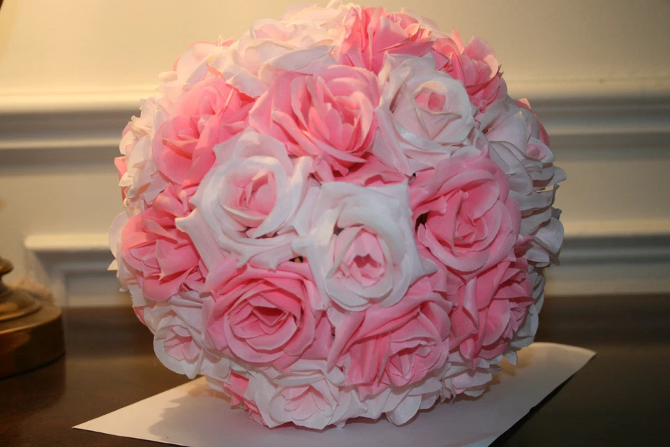 11-12" Rose Flower Kissing Ball Silk Rose Pomander for Wedding and Party 1 Piece - Image 2 of 4