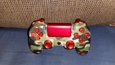 PlayStation Dualshock 4 Controller Custom Camo Red Skull Metal Buttons