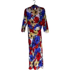 Solace London dress Rixo floral red and blue dress size medium