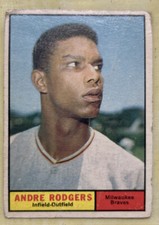1961 Topps Andre Rodgers Baseball Card #183 Braves Infield-Outfield Creased Poor