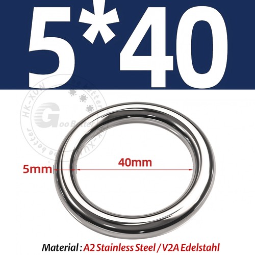 Welded Smooth Metal O Ring A2 Stainless Steel Rings Heavy Duty 15mm-150mm ID - Picture 40 of 112