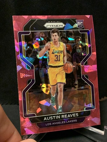 2021 22 Panini Prizm Austin Reaves RC Pink Cracked Ice Prizm Rookie austin-reaves-2021-22-panini-prizm-draft-picks-49-orange-ice-prizms