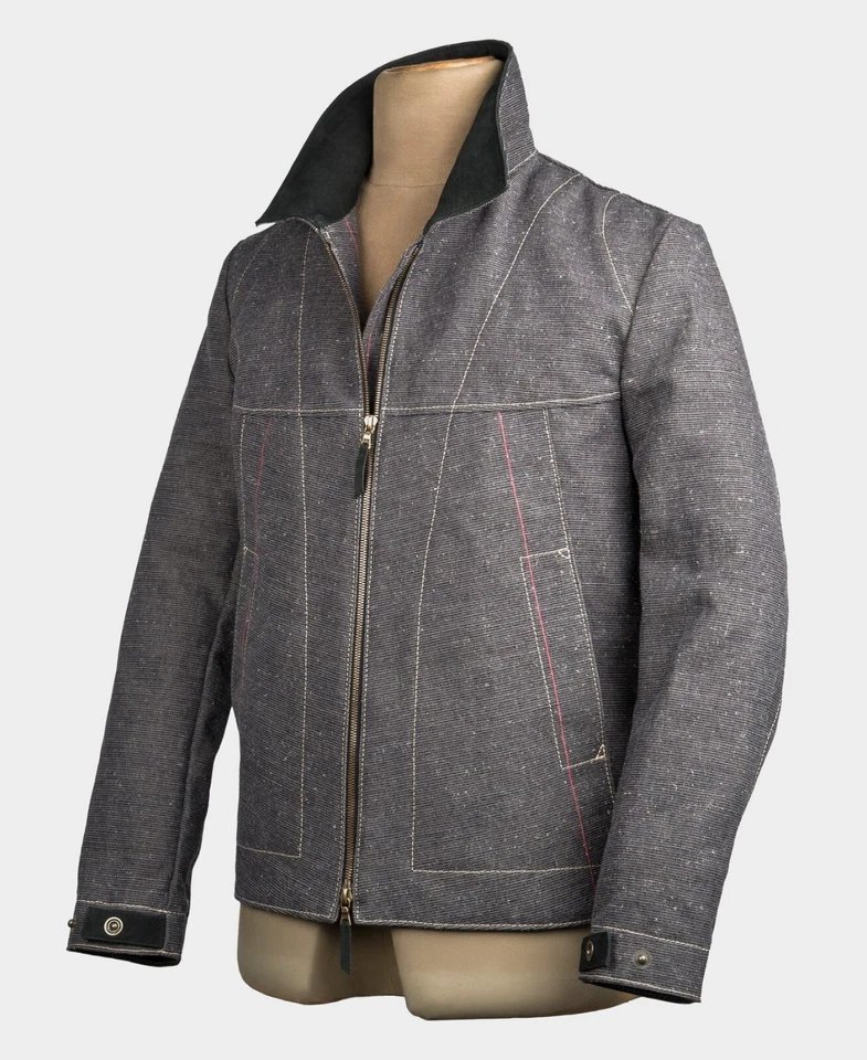 Hack Lederware Mens Grey Anthracite Jacket Canvas Size 56 Cotton / Linen - Image 4 of 4