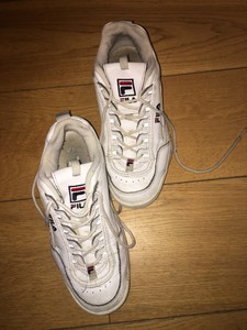WOMENS FILA DISRUPTOR WHITE TRAINERS 
