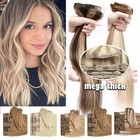 <!--F#f_0-->CLEARANCE Mega Thick Clip In Real Remy Human Hair Extensions Full Head Ombre AU<!--F/-->