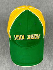 John Deere Baseball Hat Boys K-Products Yellow Green Strapback Spelllout OSFM