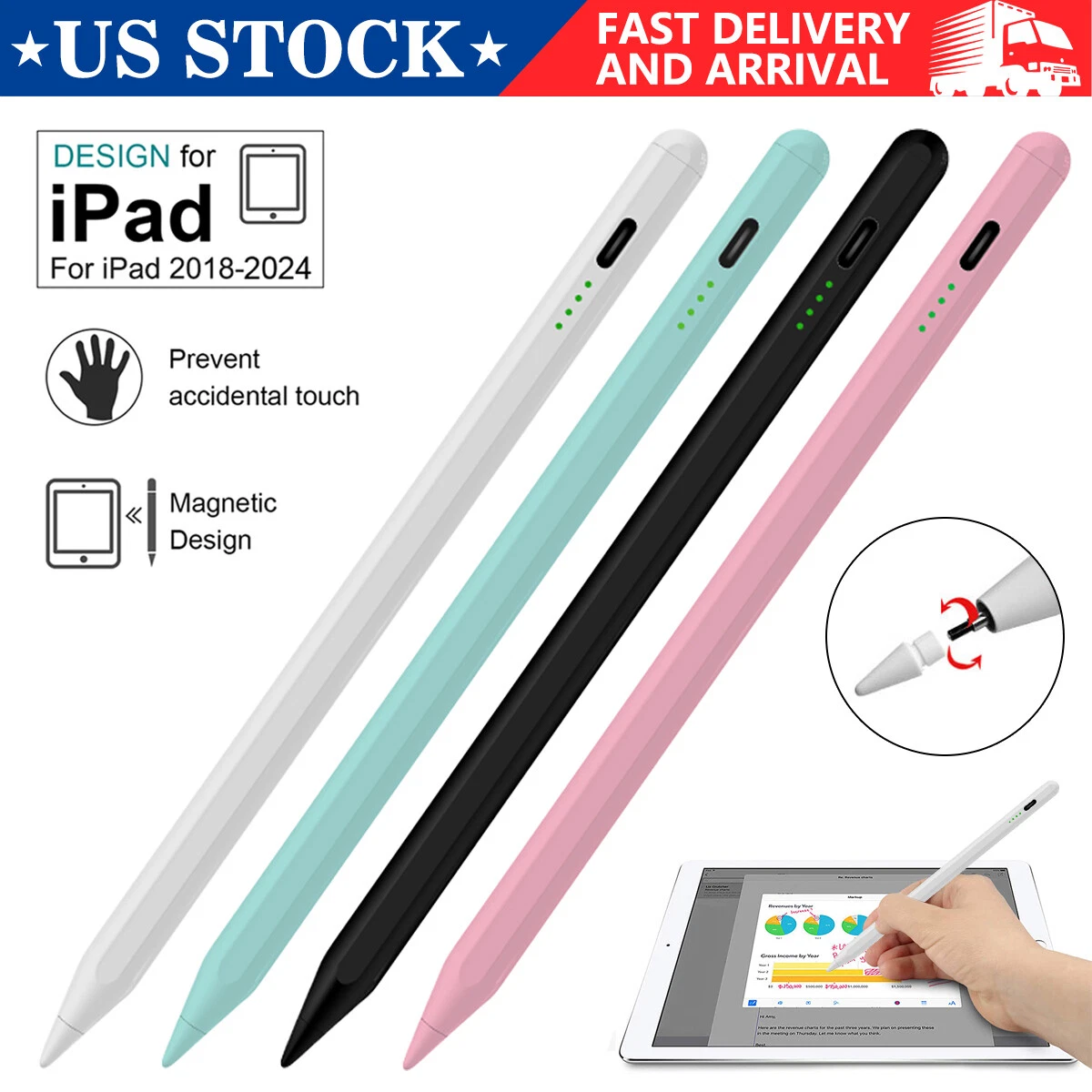 For Apple Stylus Pencil iPad 10/9/8/7/6th Gen Air 5/4/3 iPad Pro 2018-2024 Pen | eBay For Apple Stylus Pencil iPad 10/9/8/7/6th Gen Air 5/4/3 iPad Pro 2018-2024 Pen | eBay